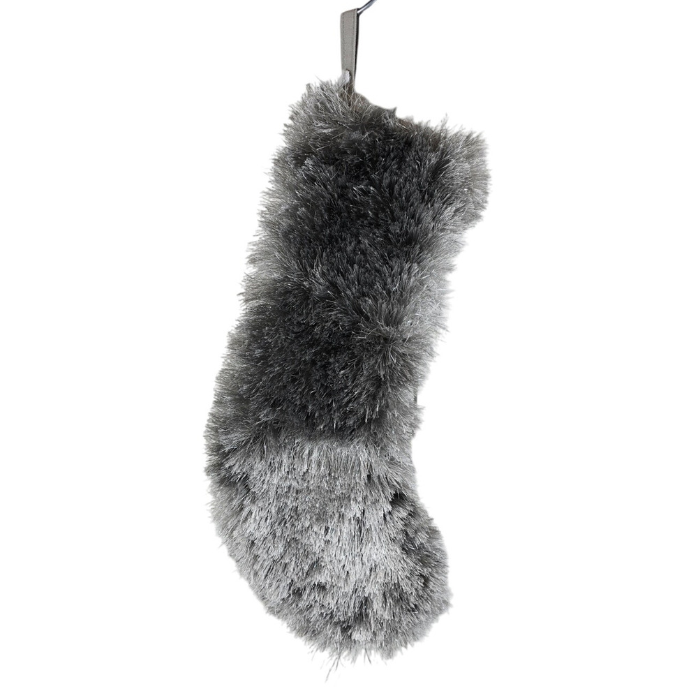Rachel Zoe Luxury Plush Metallic Faux Fur Christmas Holiday Stocking L 22" NWT